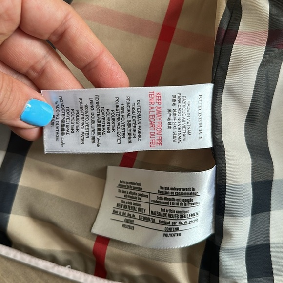 Authentic Burberry Toddler Girls Collin Quilted Pink Jacket Girls Sz 18M - Picture 8 of 12